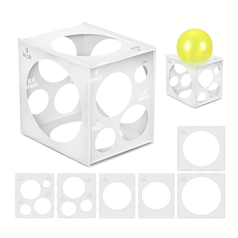 11 Holes Large Collapsible White Plastic Balloon Sizer Box, 2-10