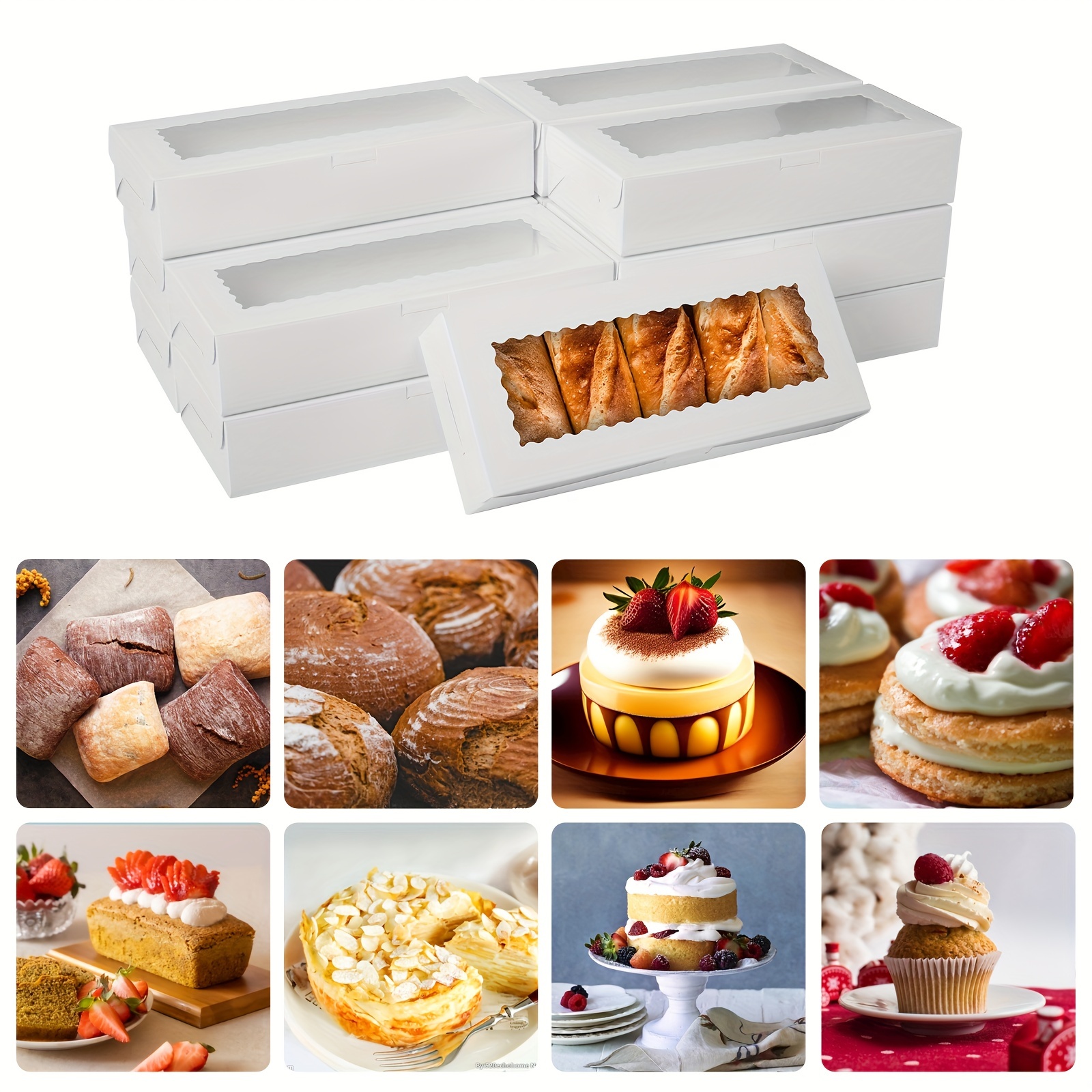 Cajas para tartas de 12 x 12 x 14 pulgadas con ventana, cajas altas para  tartas grandes para bodas, cumpleaños, transporte, caja de panadería blanca
