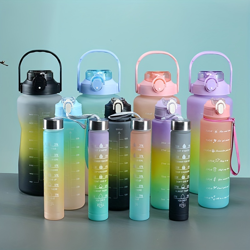 3-piece Set Plastic Water Bottles Outdoor Portable Large Capacity