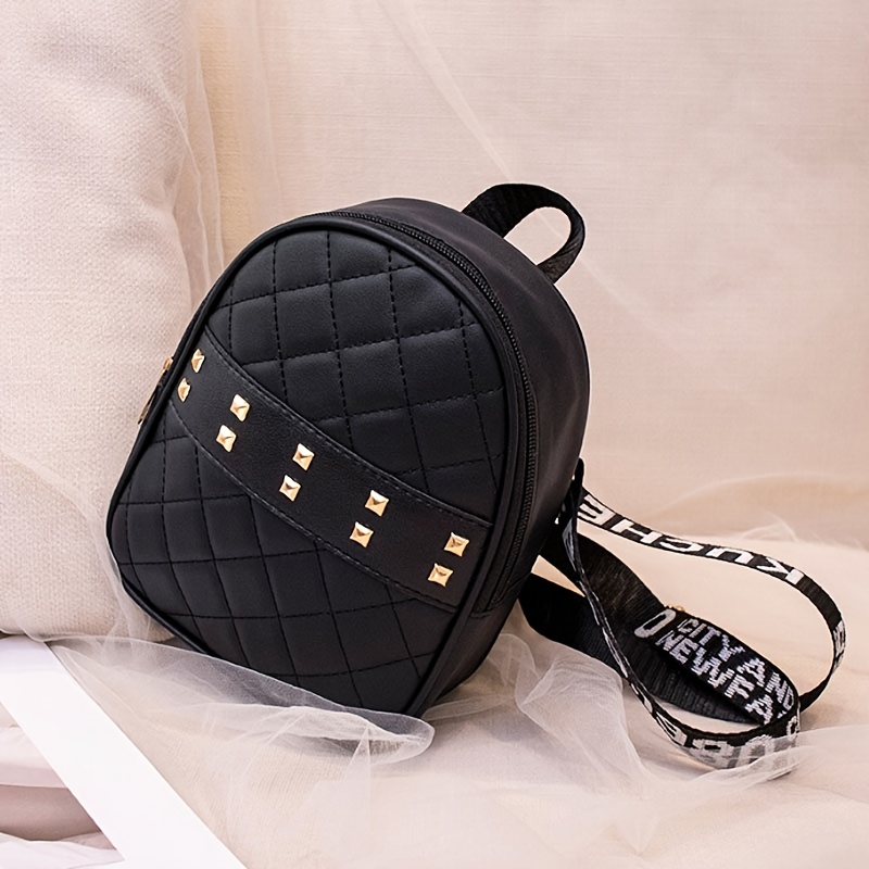 Fashion Studded Leather Backpack for Women Cute Mini Backpack for