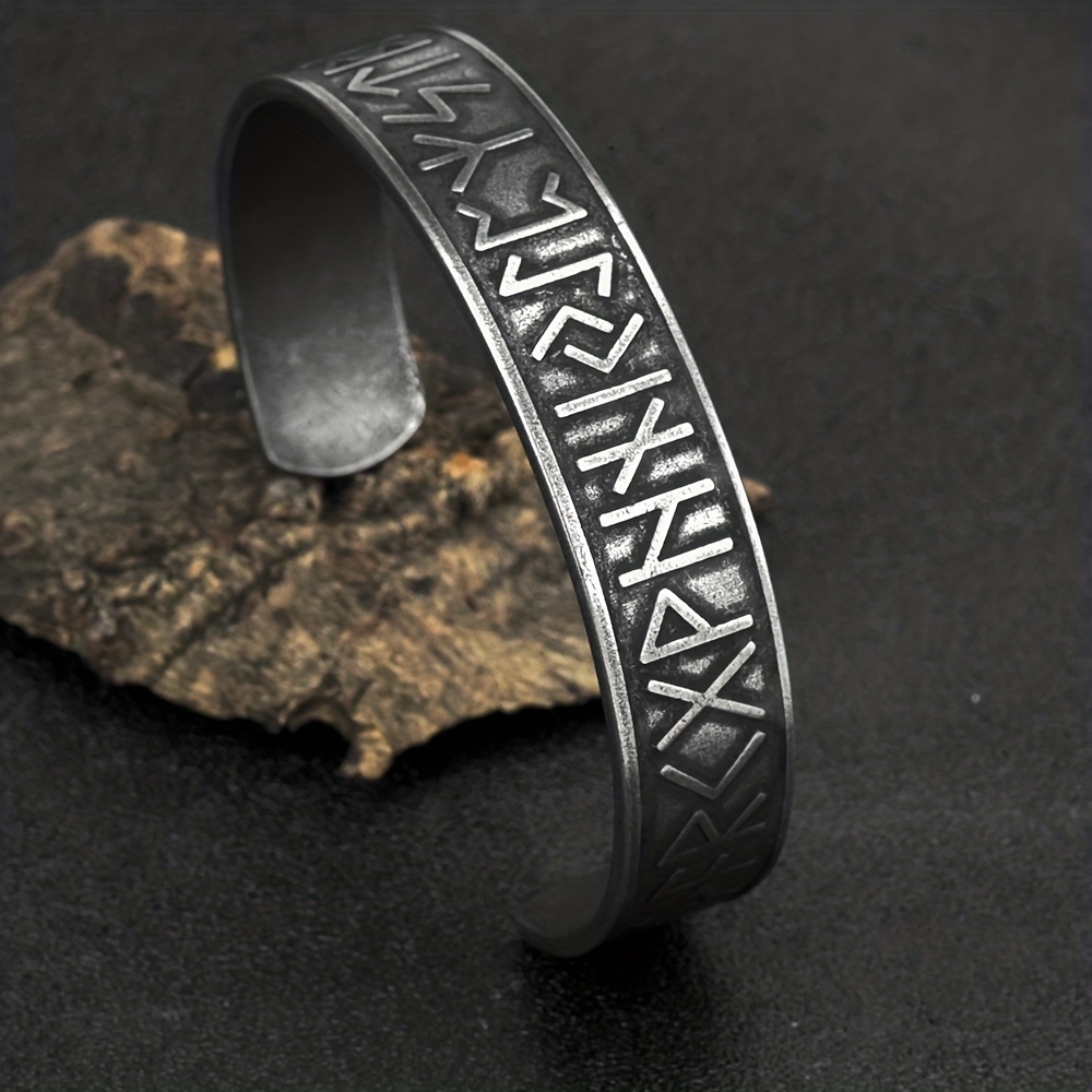 Men's Titanium Steel Bangle, Retro Open Bangle Gift