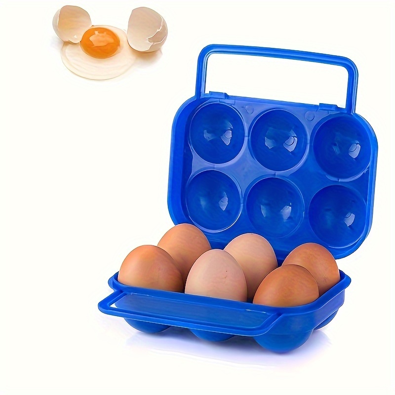  Huevera portátil, de plástico, 2 unidades, para llevar huevos  al aire libre, pícnic, camping, uso en caja de huevos, Azul : Hogar y Cocina