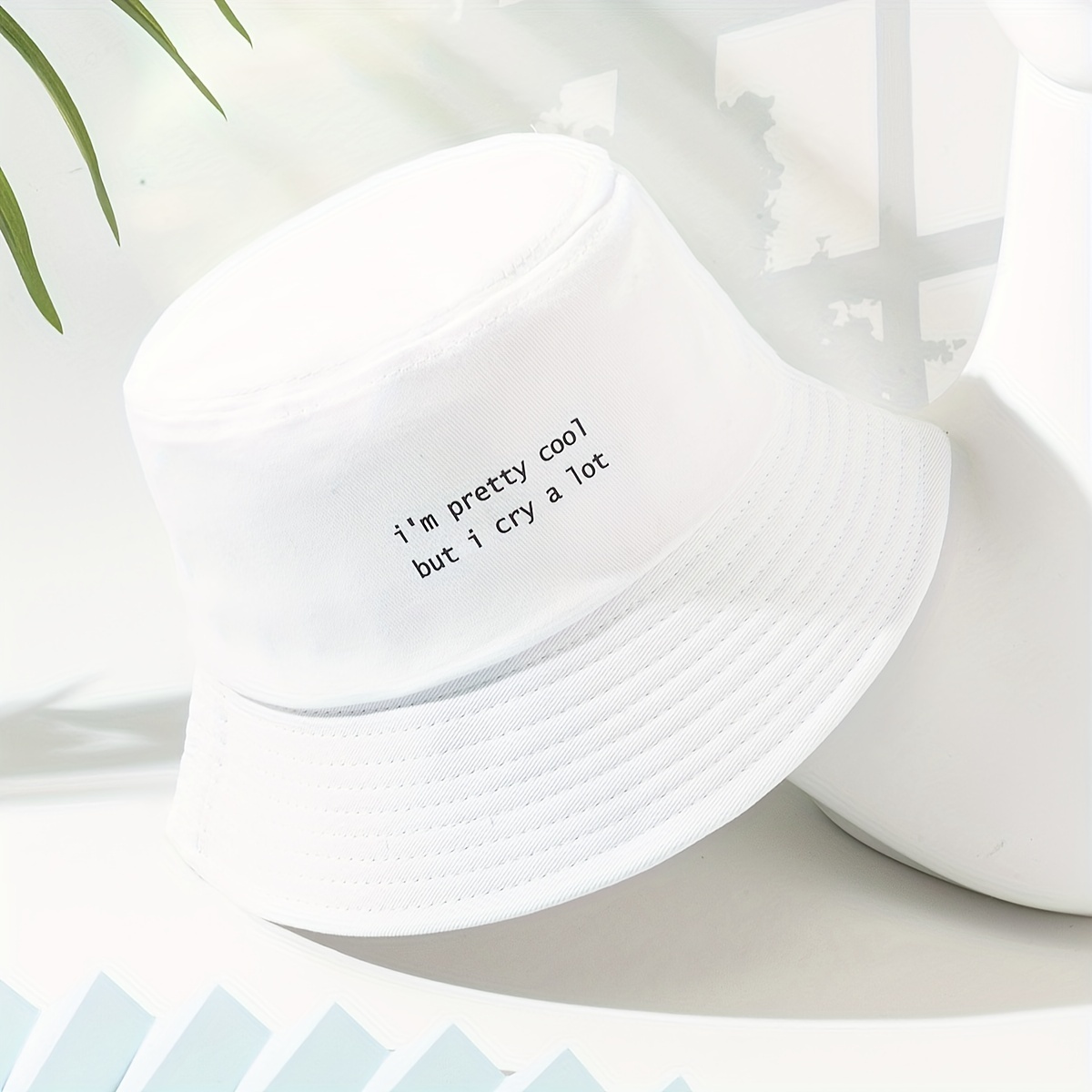 Simple Solid Color Bucket Hat Letter Graphic Casual - Temu