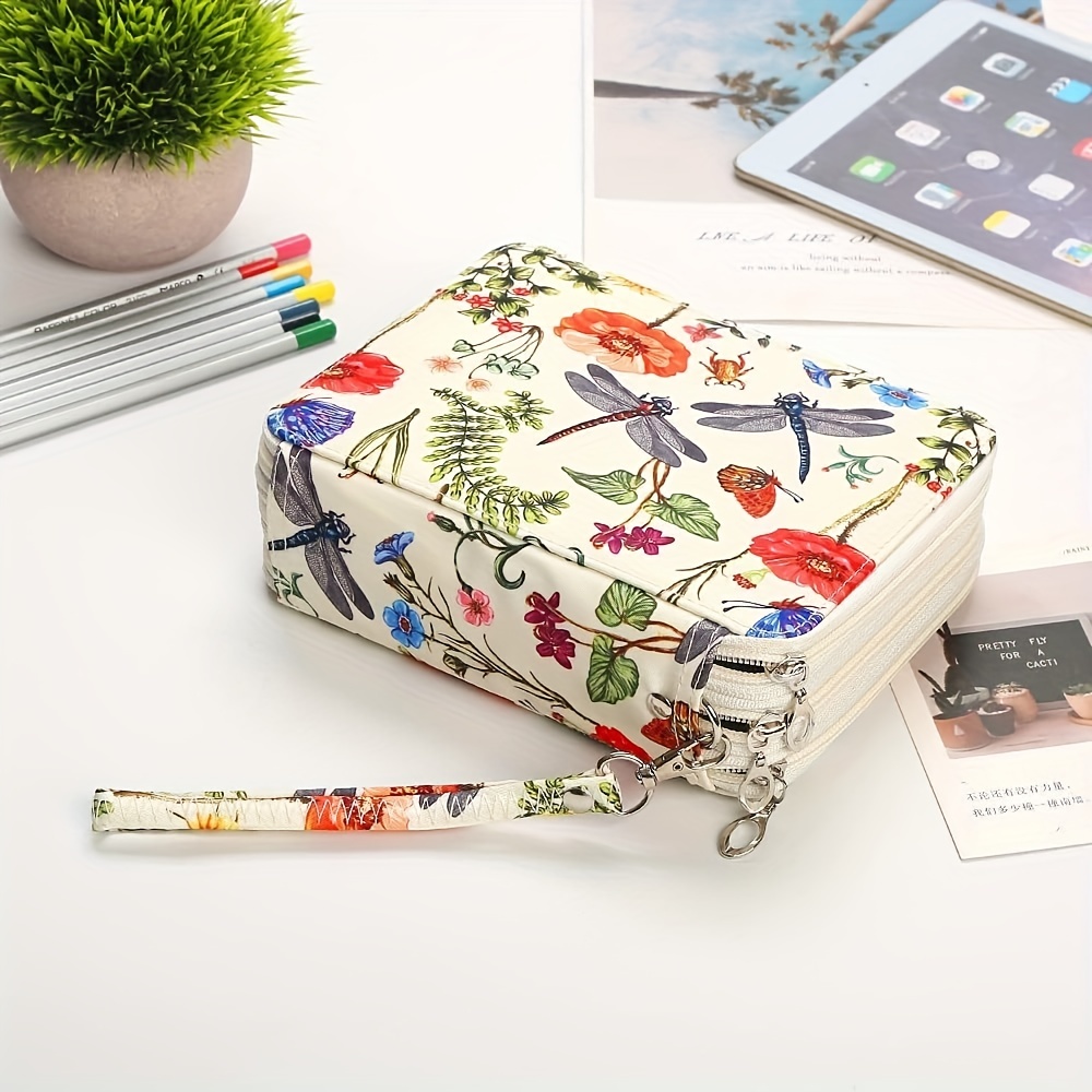 NEW 72/200 Slots Colored Pencil Case - PU Leather Handy Multi-Layer Large  Zipper Pen Bag with Handle Strap for Colored/Watercolor Pencils