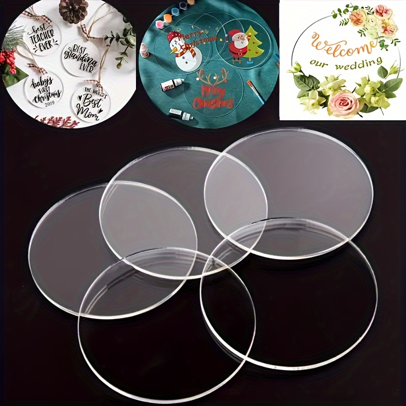 Clear Acrylic Circles Blank Transparent Acrylic Discs Blank - Temu