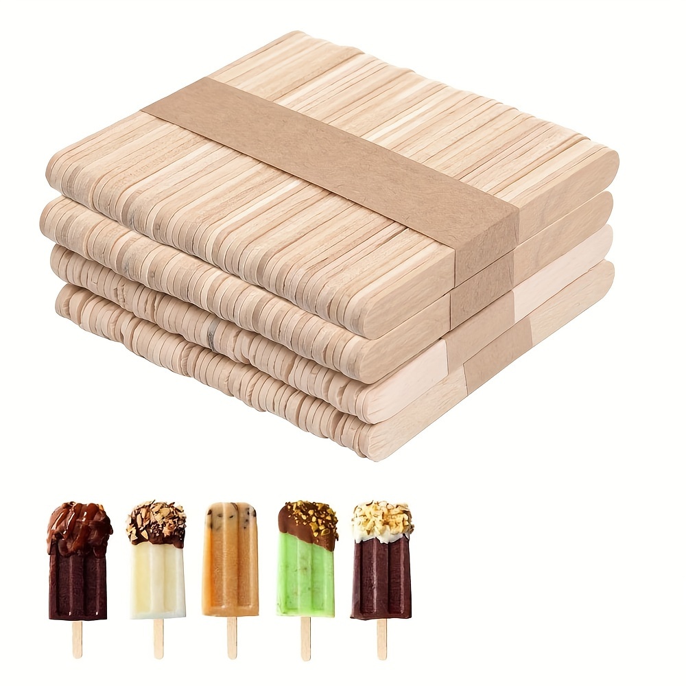 50/100pcs Natural Wooden Ice Cream Sticks Handwork Popsicle Sticks Wood  Stick For Kids Handmade Crafts Diy Ice Mold Accessories - AliExpress