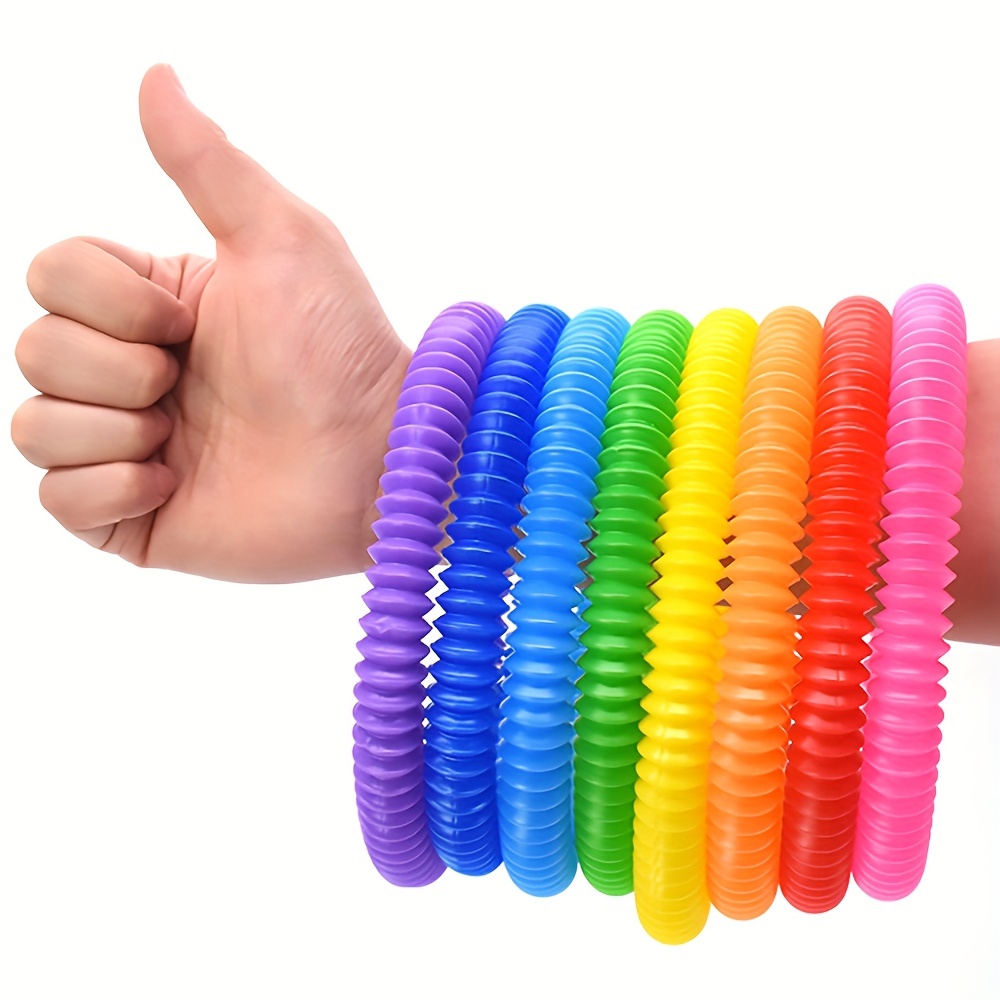 8pcs 16pcs 24pcs 32pcs 42pcs pack rainbow pop tubes fidget toys sensory toy for stress anxiety relief for children adults learning toys brinquedos gifts