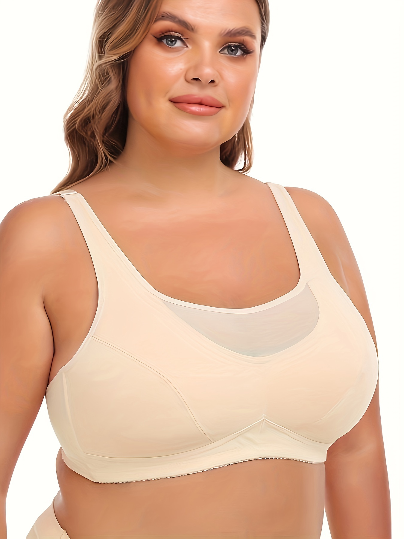 Women's Sports Bra Plus Size Plain Scoop Neck Ring Spaghetti