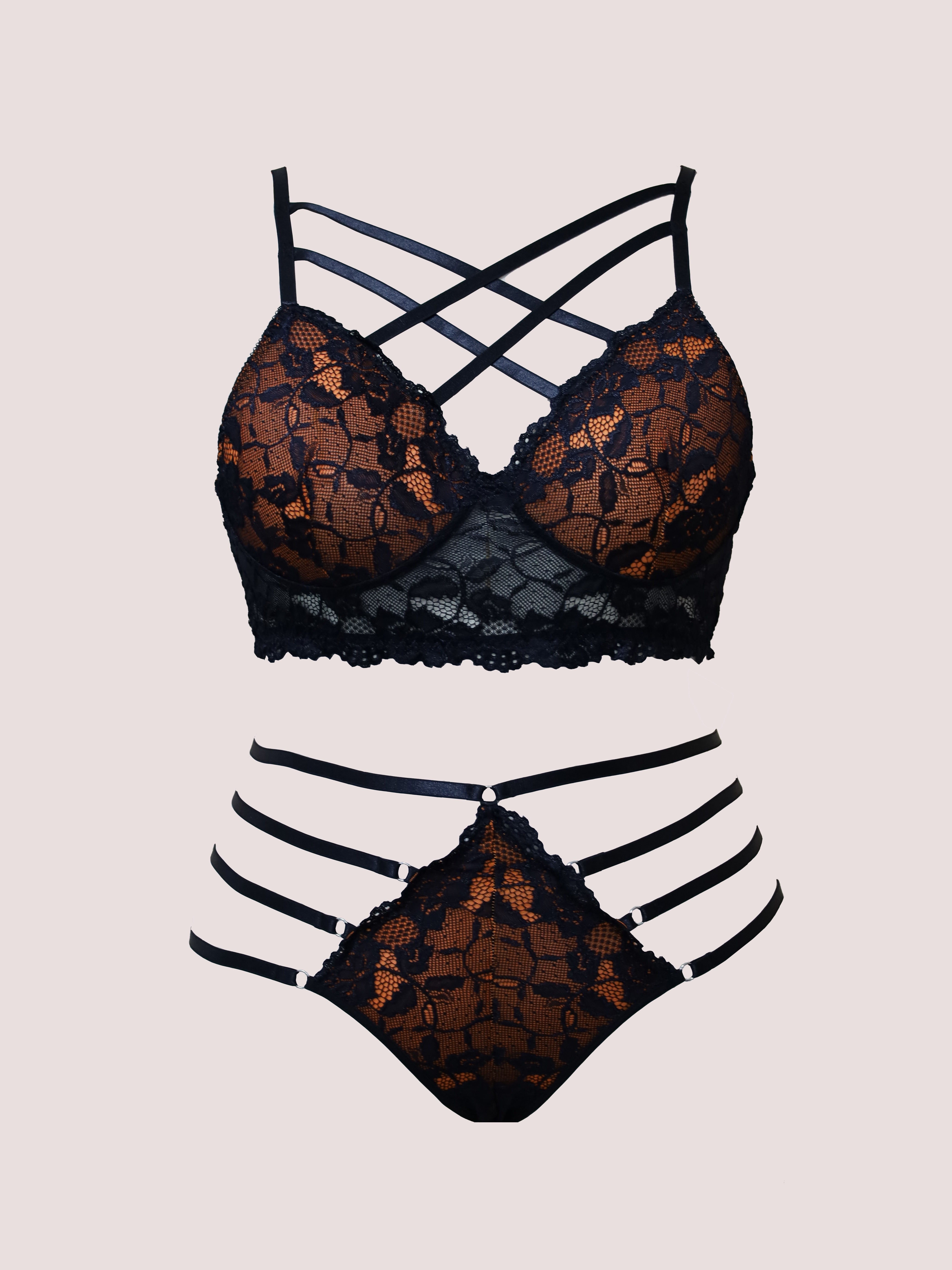 Buy Womens Sexy Lace Crisscross Design Bra And Panty Set Online In
