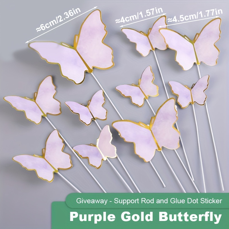 11 Piezas Adornos con diseño de mariposa rosa y púrpura para - Temu