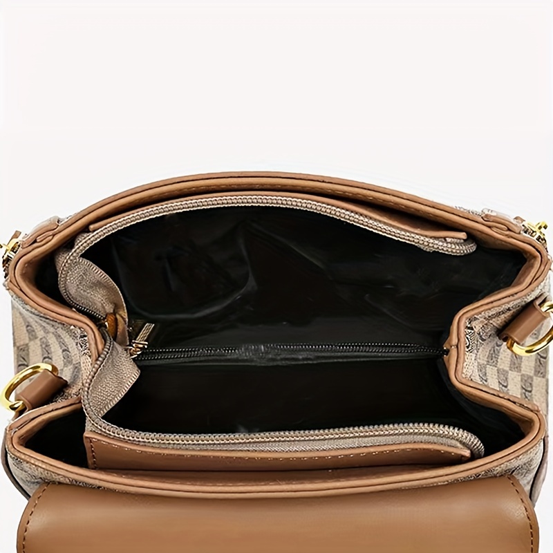 Retro Lattice Pattern Crossbody Bag, Pu Leather Flap Shoulder Bag, Perfect  Sling Bag For Daily Use - Temu Austria