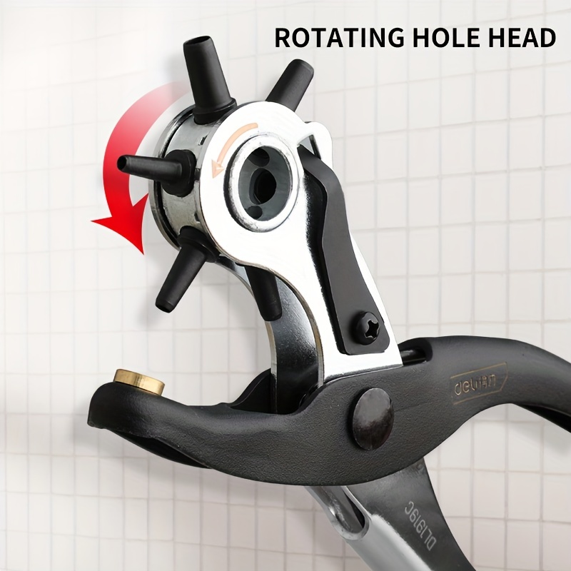 CXRCY Manual Leather Hole Punch Press - 13 Piece Punch Set For Rivets, Snaps & Stitching, With Aluminum Plate