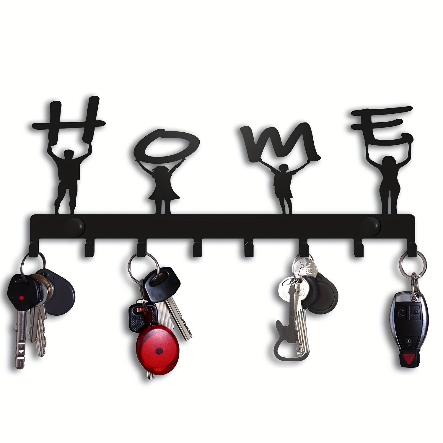 Vintage Key Shape Key Rack Wall Mounted Metal Key Holder - Temu