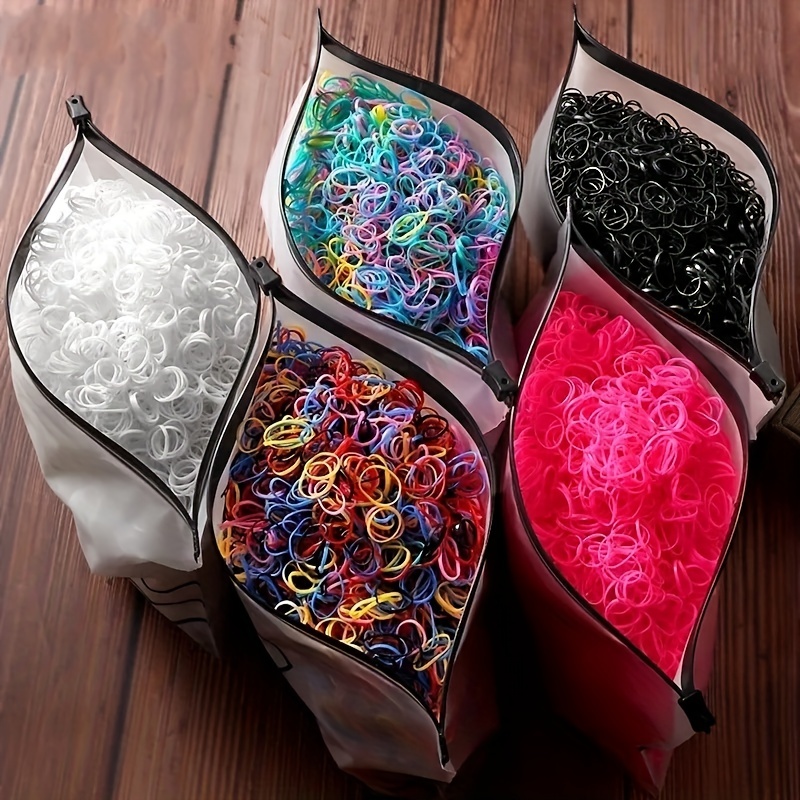 Disposable Colorful Small Rubber Bands Elastics Hair Ties - Temu