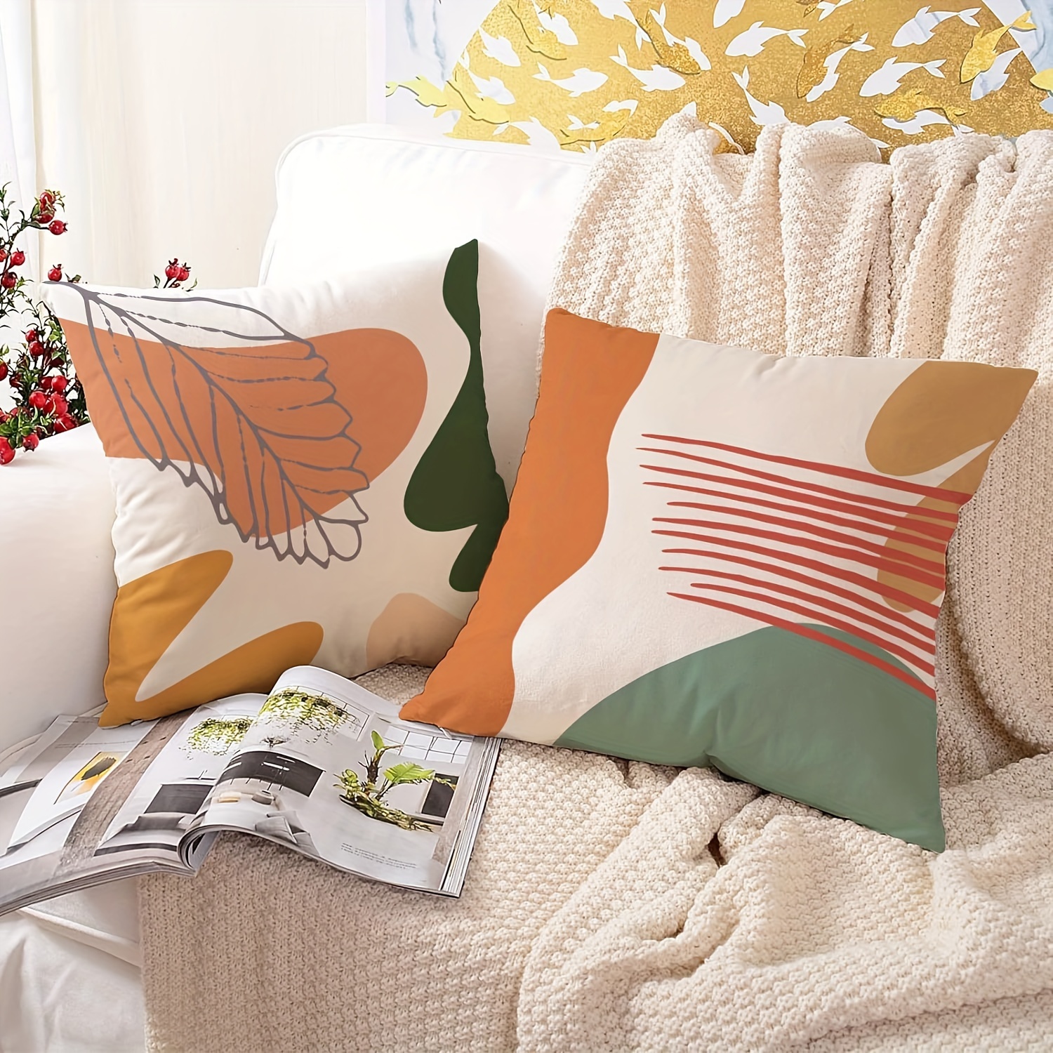 4pcs, Abstract Pillow Covers16x16in/18x18in/20x20in Tufted Century Modern  Throw Pillows Textured Aesthetic Pillow Cases Bohemian Boho Pillows Deco