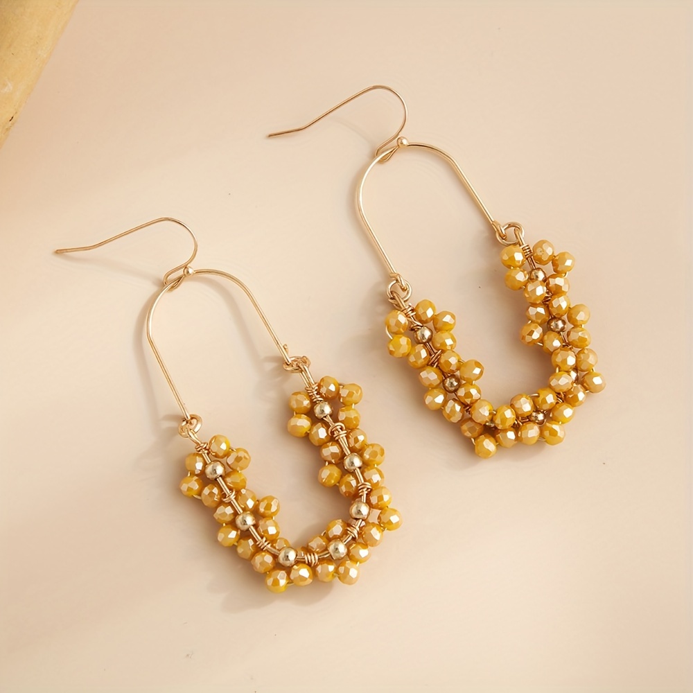 Women's Exquisite Artificial Crystal Flower Earrings, Perfect Gift
