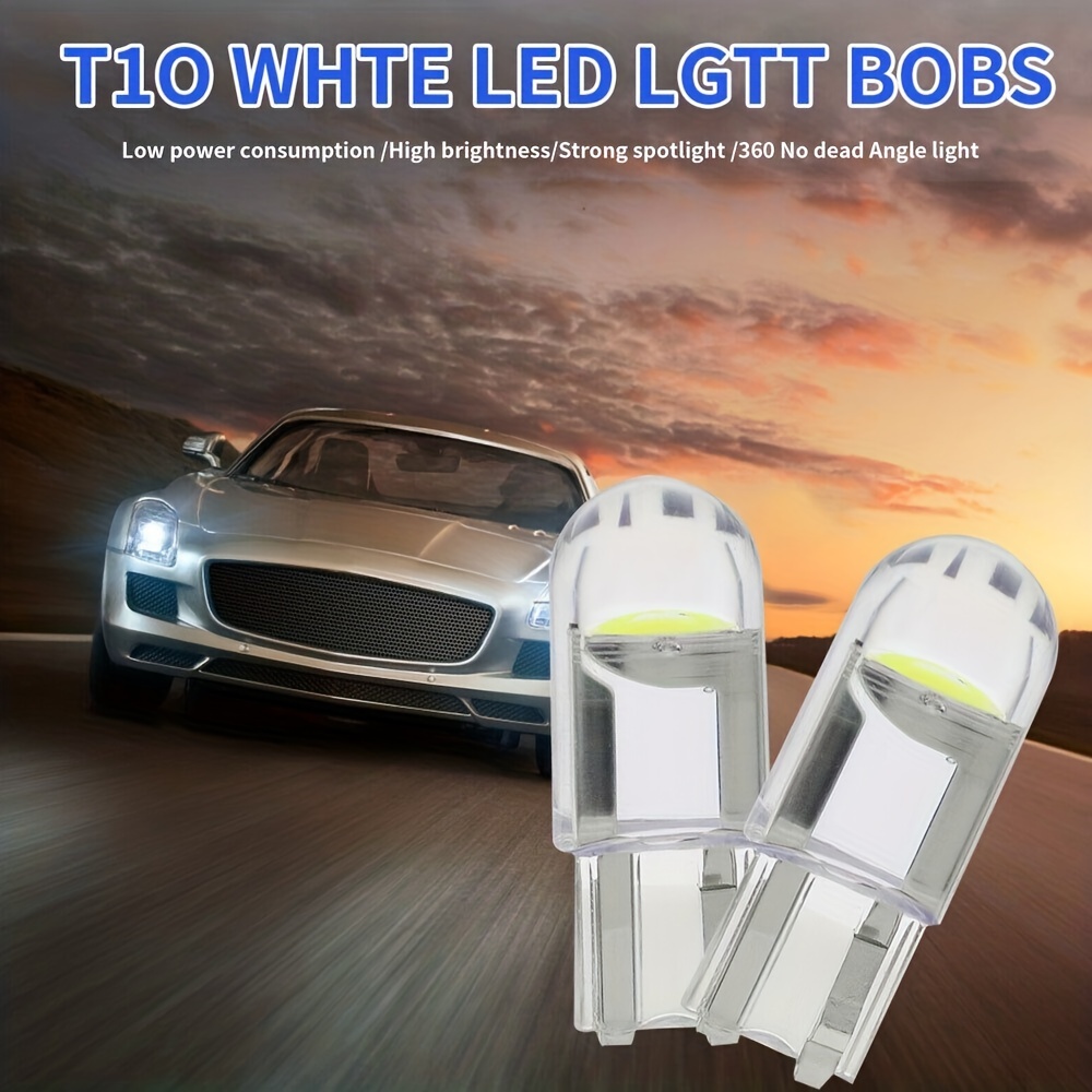 12v White Led Light T10 194 168 W 2825 Cob Led License Plate - Temu