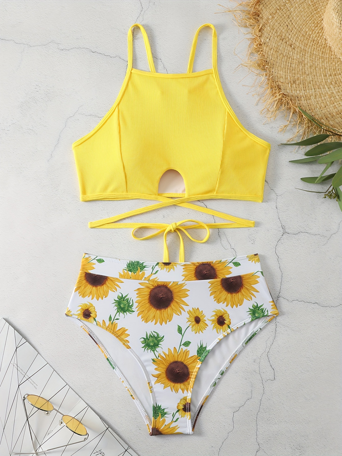 Maillot de bain jaune 2 pieces hot sale