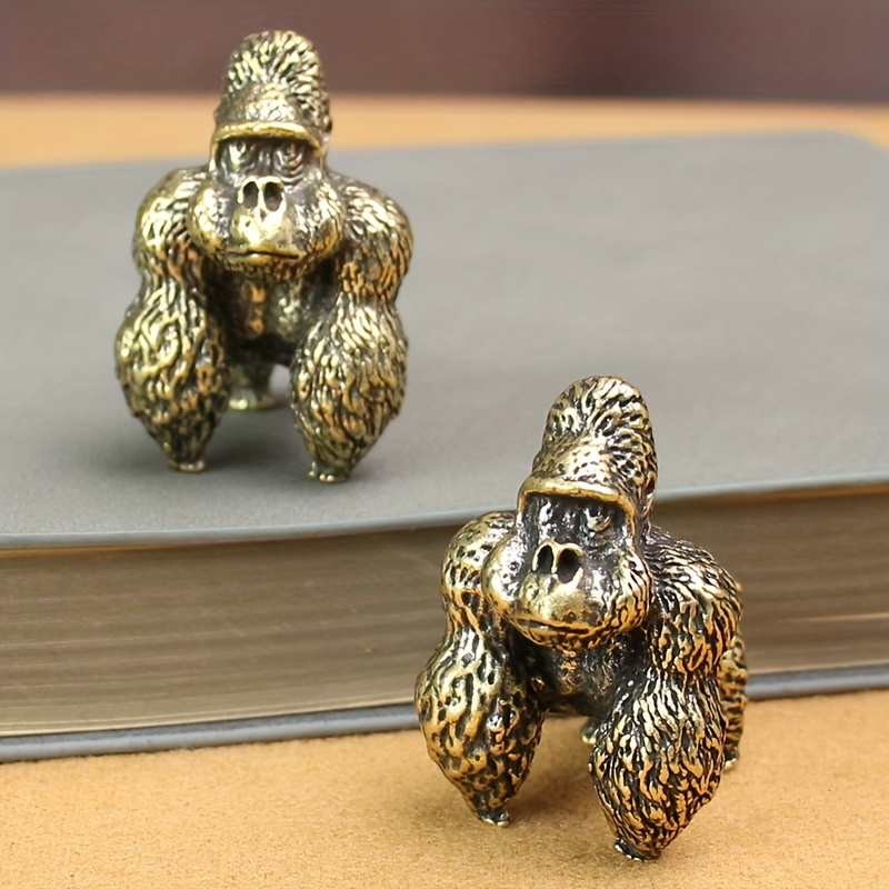 Solid Brass Gorilla Figurine Small Statue Home Ornaments Animal Figurines  Gift