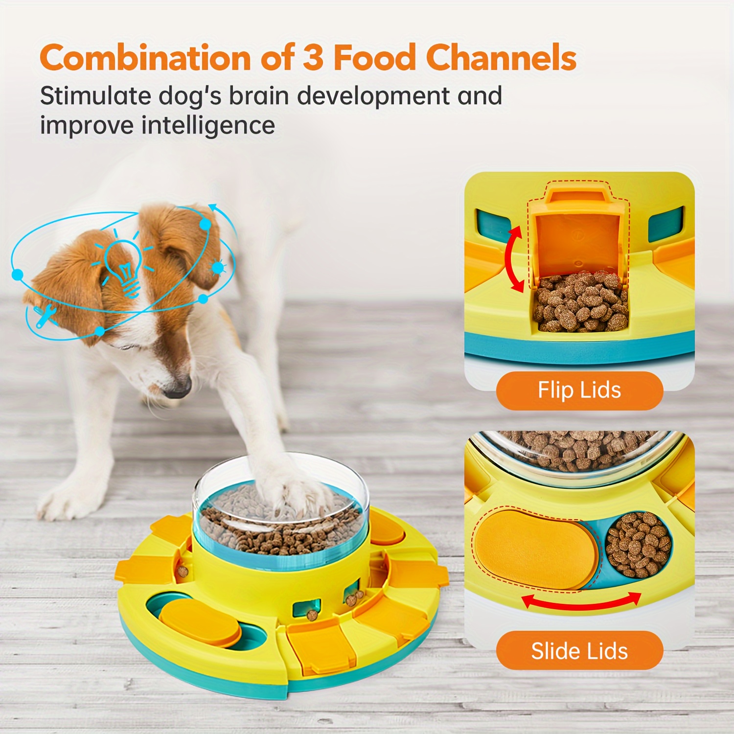 5 in 1 Multi-Function IQ Training Pet Smart Feeding Brain Stimulation Treat  Boredom Dispensing Slow Feeder Ball Bowl Dog Puzzle Toy Enrichment Anxiety
