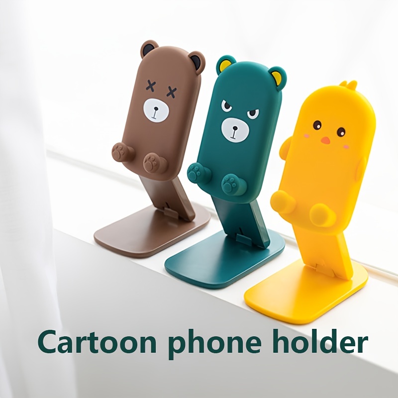 supporto pieghevole regolabile per telefono cellulare da scrivania orsetto  green