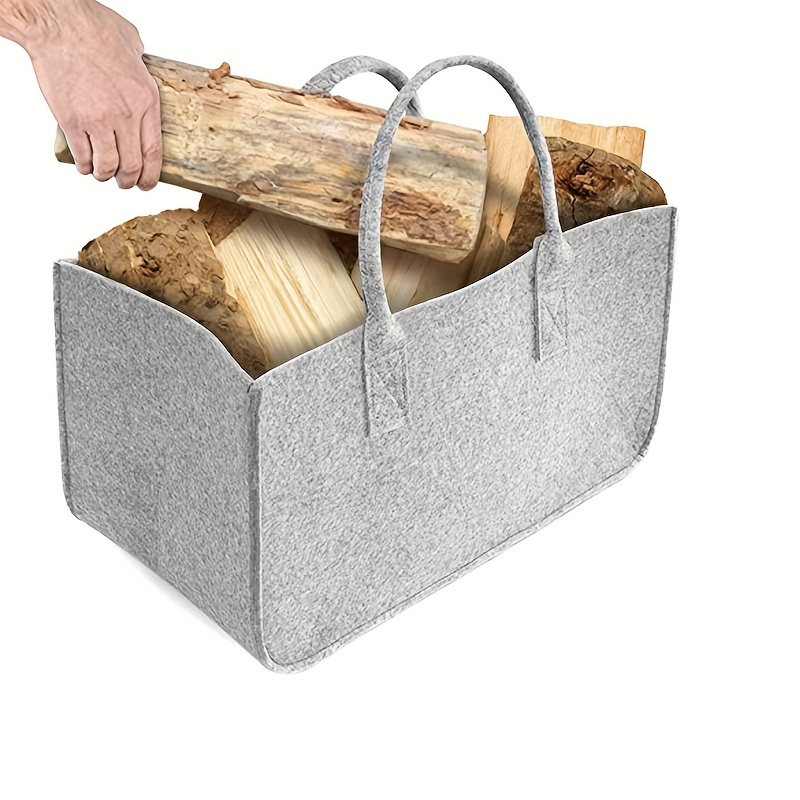 Panier de rangement en feutre pour bûches de bois de chauffage, sac de  transport pour bois