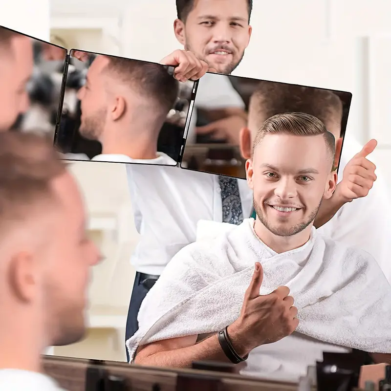 3 Way Led Self Haircut Mirror Lighted Trifold 360 Mirror - Temu