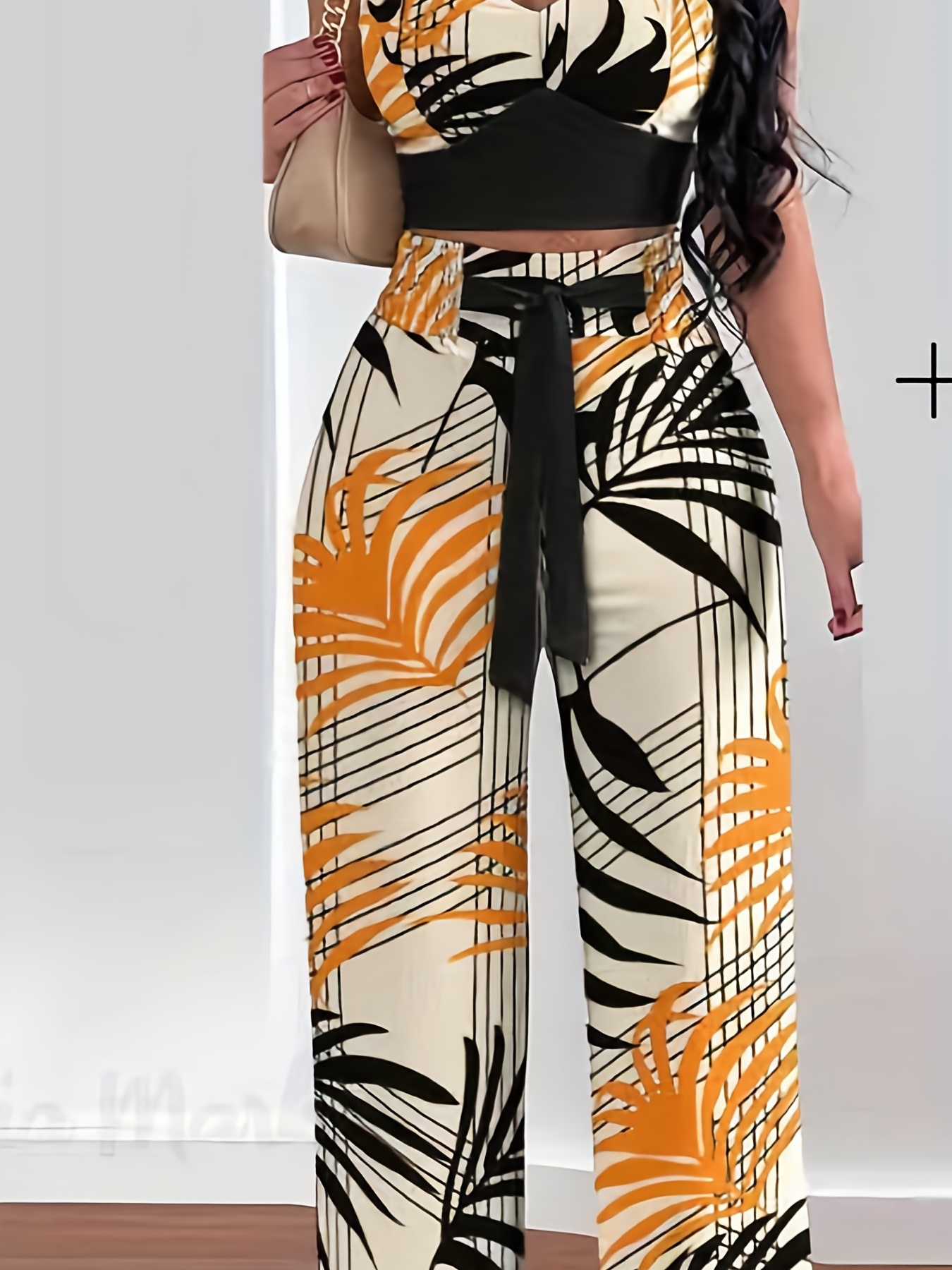 Casual Two piece Set Solid Stirred Cami Top Graphic Print - Temu Canada