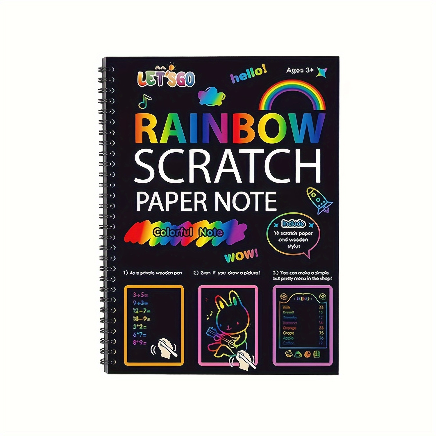 ZMLM Scratch Paper Art Set: 60Pcs Magic Drawing Art Craft Kid Black Scratch  Off Paper Supply