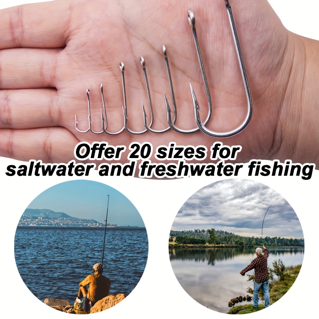 Cheap 50PCS Aberdeen Long Shank Fish Hook Saltwater Fresh Water