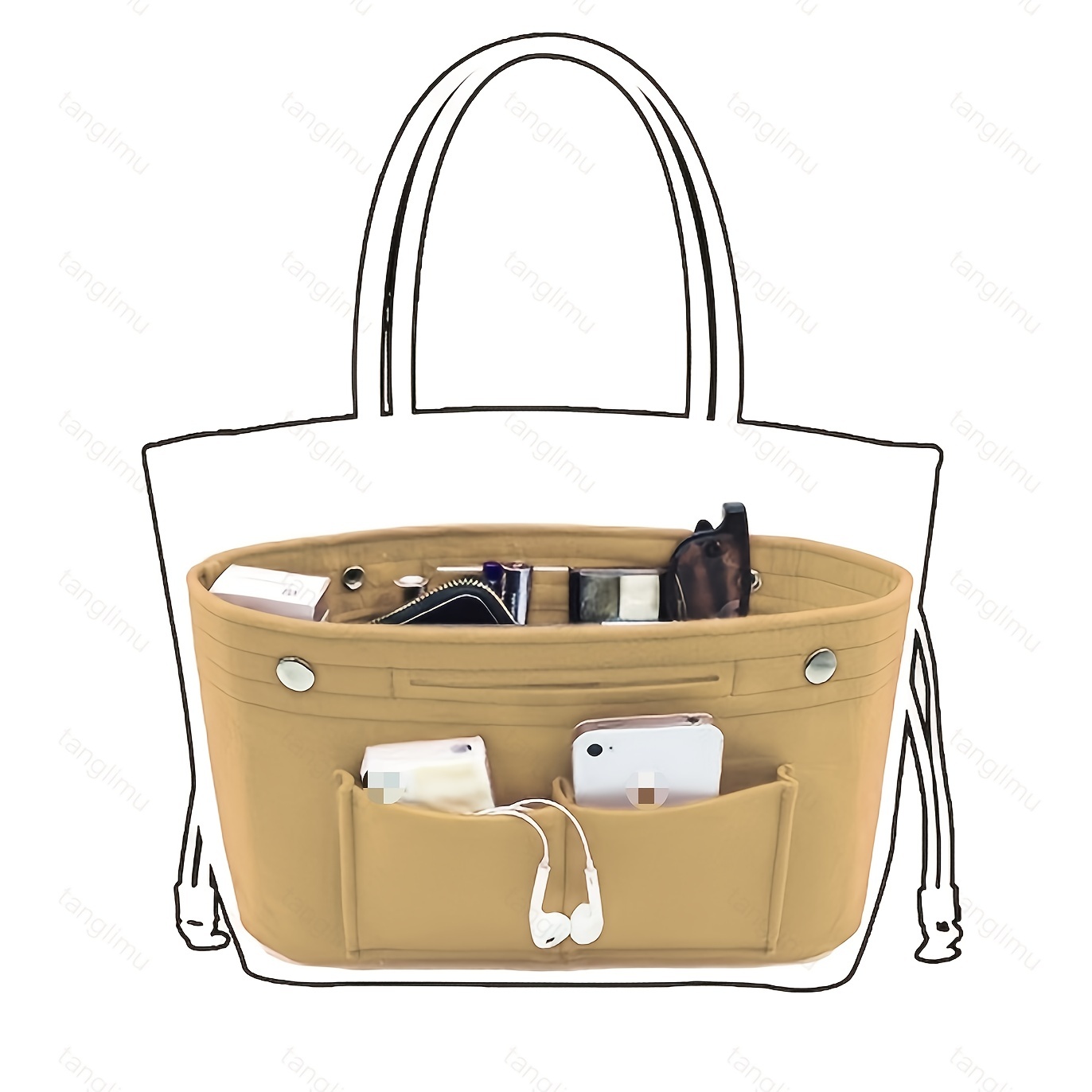 Purse Insert Storage Bag Versatile Travel Organizer Bag - Temu