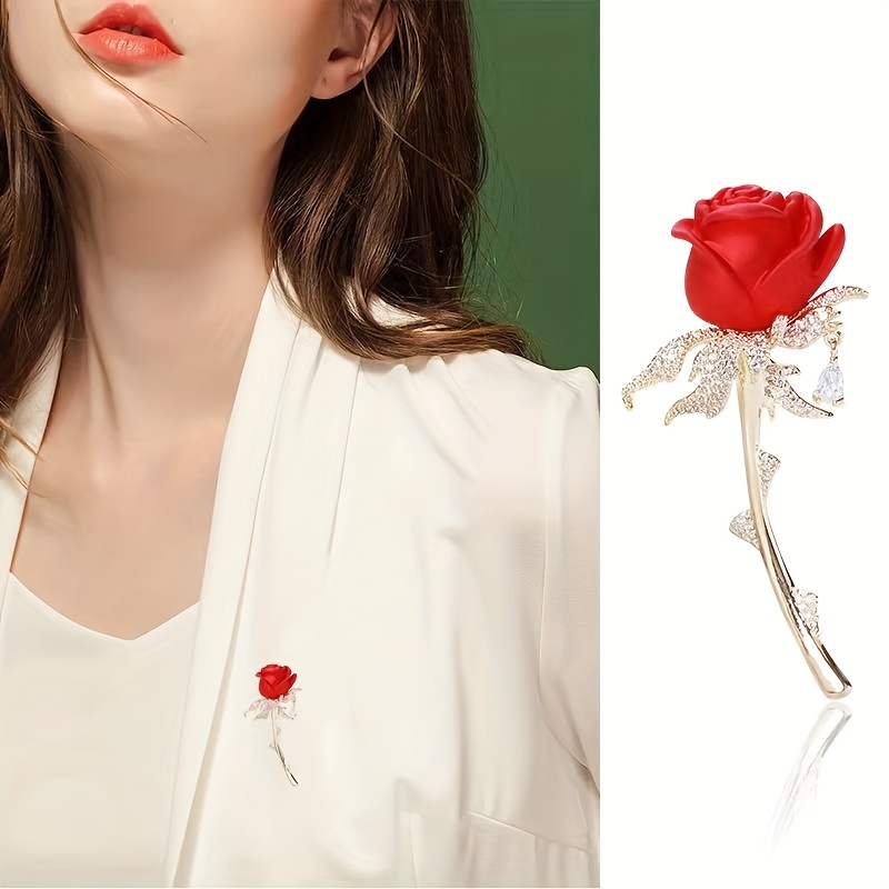 Elegant Rose Flower Shape Brooch Pin Elegant Pendant Corsage - Temu