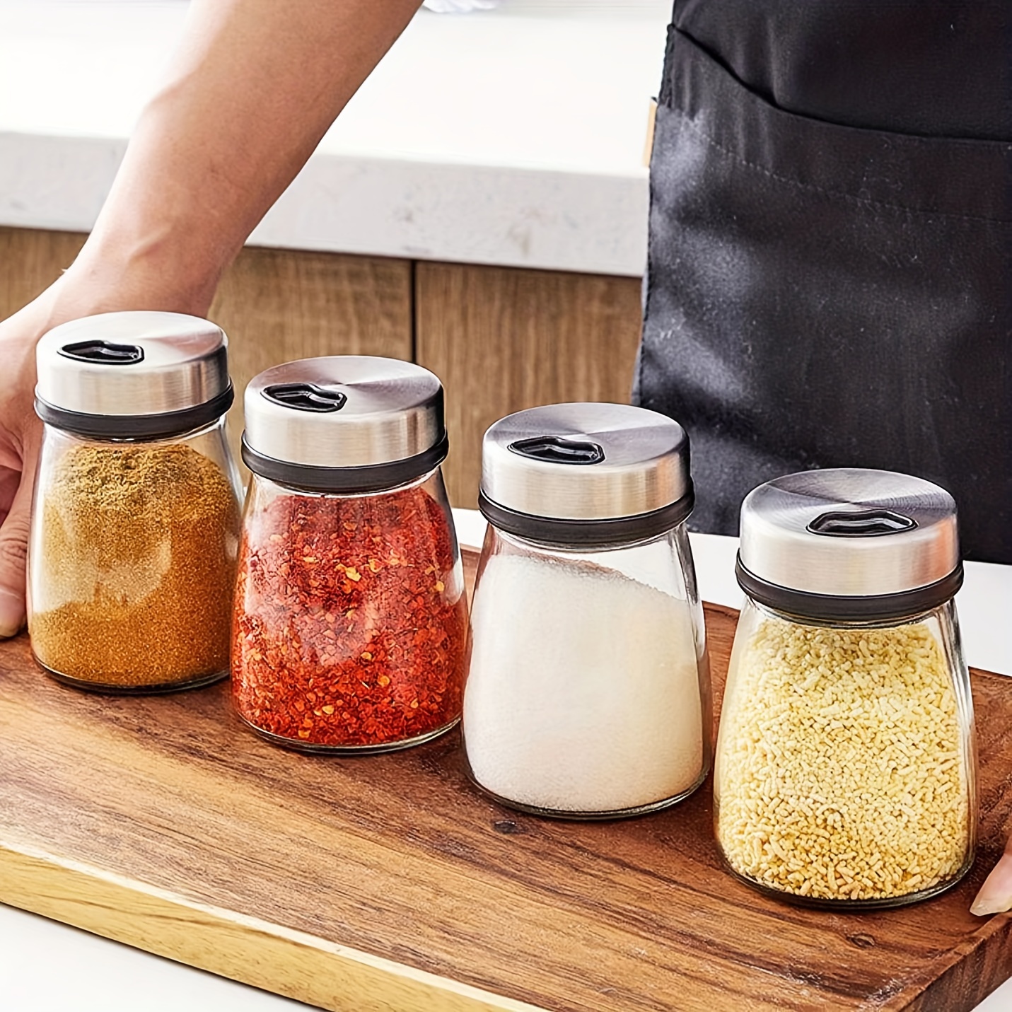 Glass Seasoning Bottle, Pepper Powder, Kitchen Spice Jars, Barbecue Flavor  Salt Jar, Kitchen Seasoning Box, Household Seasoning Jar Combination Set  Party Favors Chrismas Gifts, Halloween Gifts Kitchen Stuff Bbq Accessories  - Temu