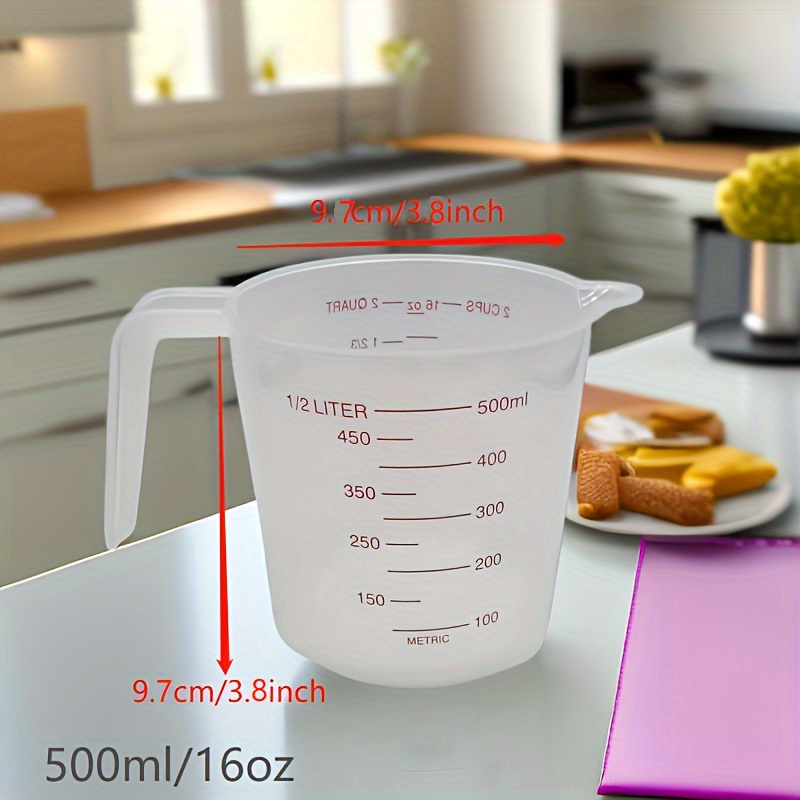 BranQ - Home essential, Set of 3 BPA Free Plastic Kitchen Measuring Jugs,  250ml + 500ml + 1Litre Capacity, Ideal for Baking and Cooking, Accurate  Easy to Read Measurements : : Home & Kitchen