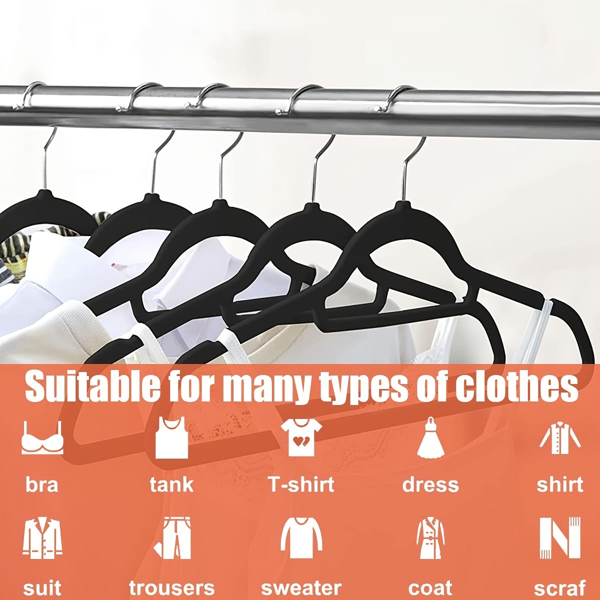 Flocking Traceless Non slip Clothes Hangers Swivel Hook - Temu Canada