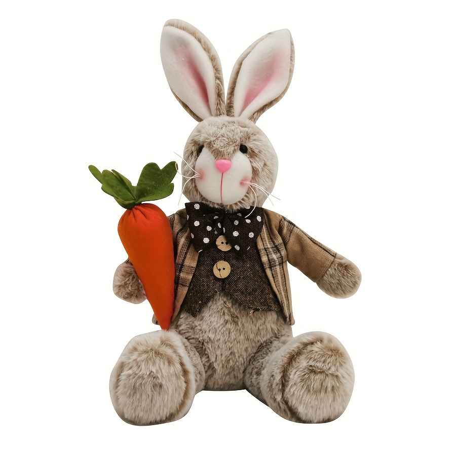 Plush Easter Bunny Handmade Huggable Rabbits Couple Easter - Temu