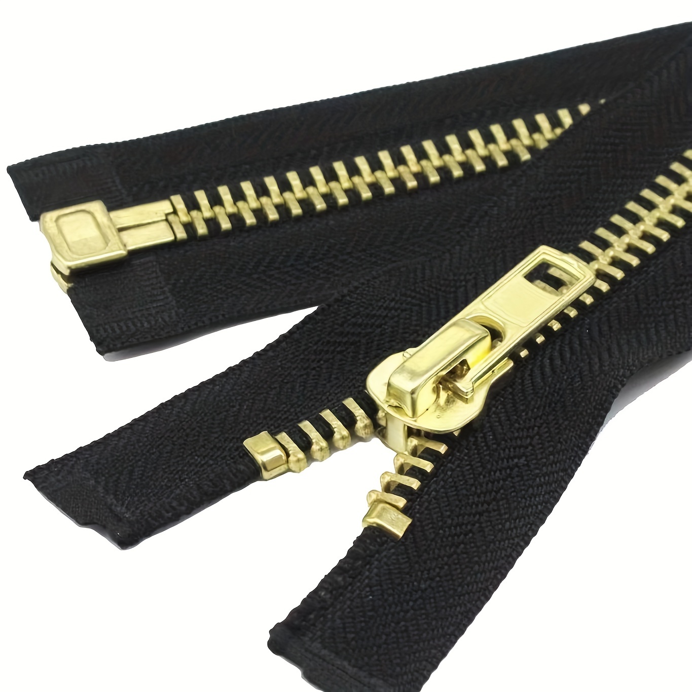1pc #10 Metal Brass Golden Open-End Separating Jacket Metal Zipper Heavy  Duty Metal Zippers 22-34 Inch For Jackets Sewing Coats Crafts DIY Handmade  Re