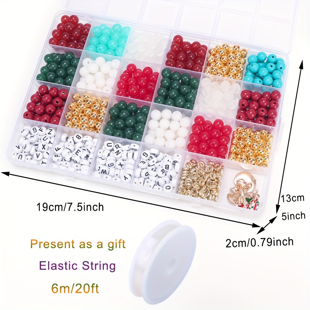 Transparent Color Glass Beads Bracelet Making Kit Glass - Temu