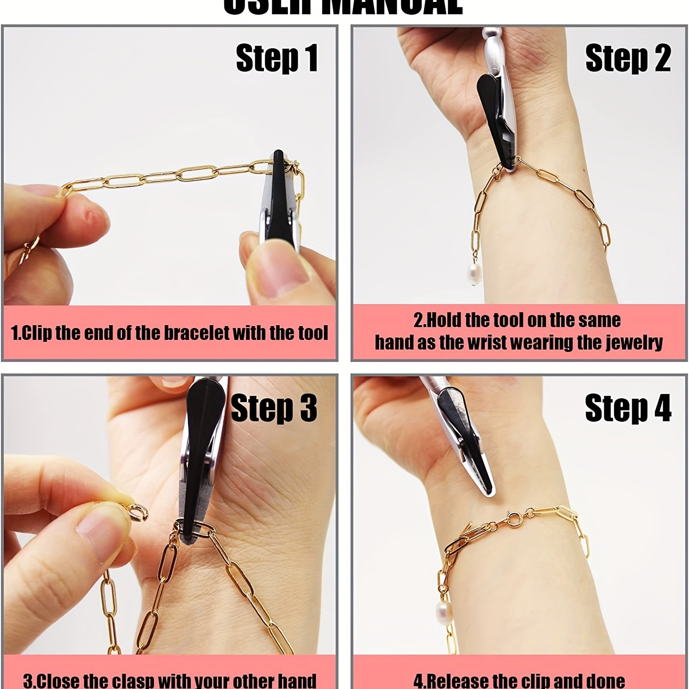 1Pcs Metal Wire Alligator Clips Bracelet Helper Tool Jewelry