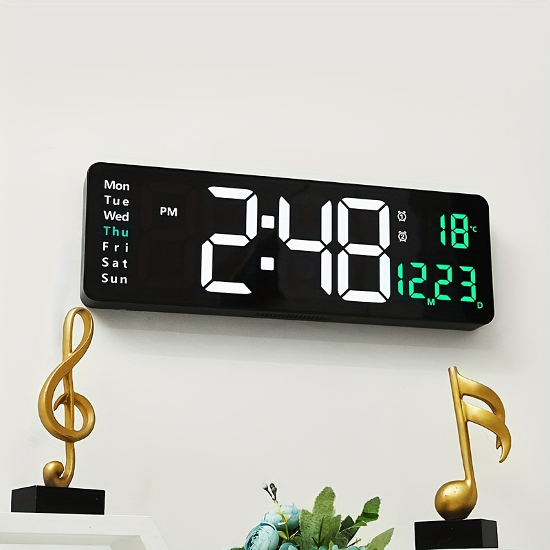 Reloj despertador digital moderno Temperatura Espejo LED Reloj