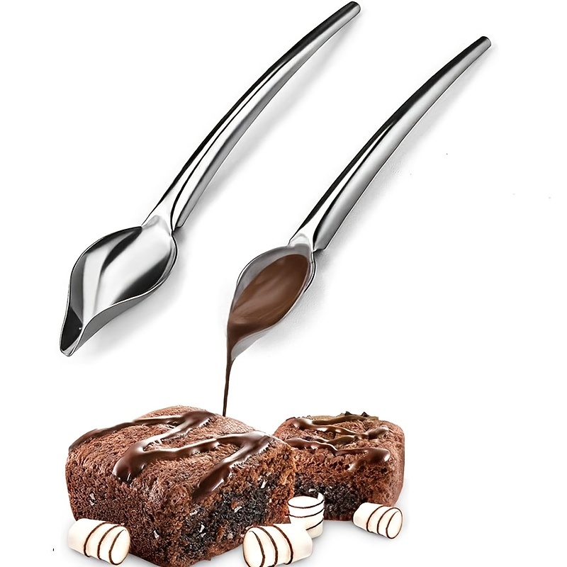 Stainless Steel Chocolate Cream Sauce Pencil Spoon For - Temu