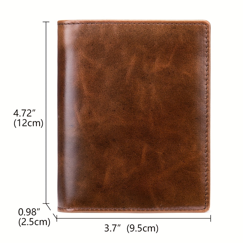 mens genuine leather wallet large capacity credit card holder vintage thickened first layer cowhide wallet