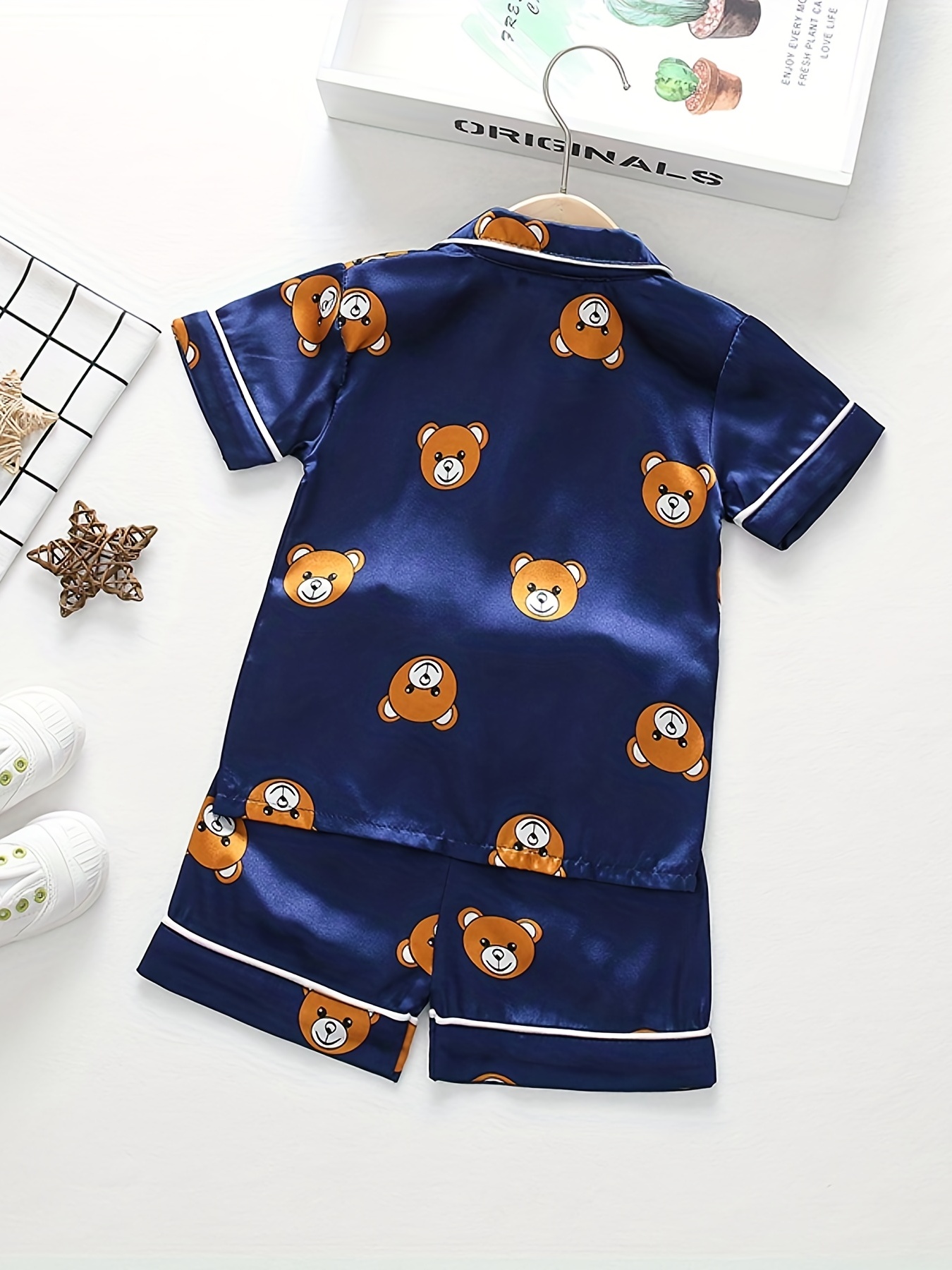  Unisex Cute Baby Summer Set Short Sleeve Bear Print