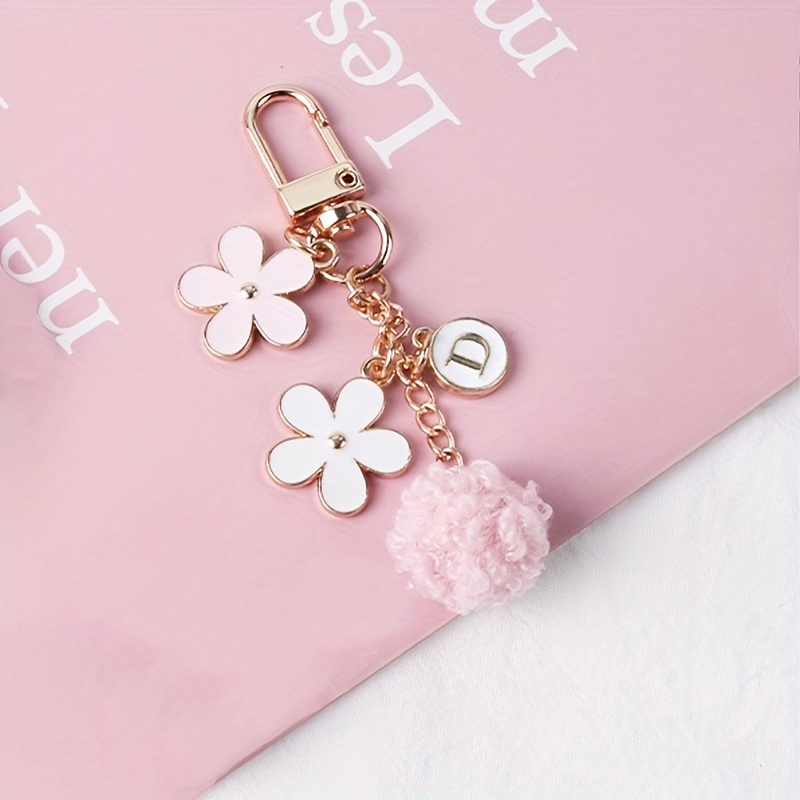 1pc Women's Japanese Style Flower & Letter Keychain, Creative Gift For  Phone Cases Or Bags