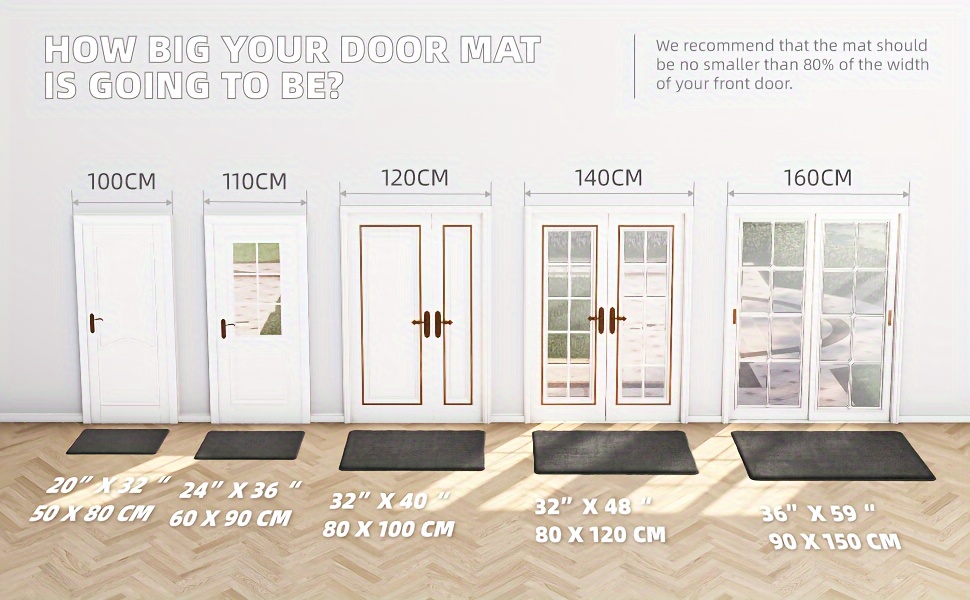 Indoor Door Mat Front Door Mat, 32 x 48 Entryway Rug Non Slip