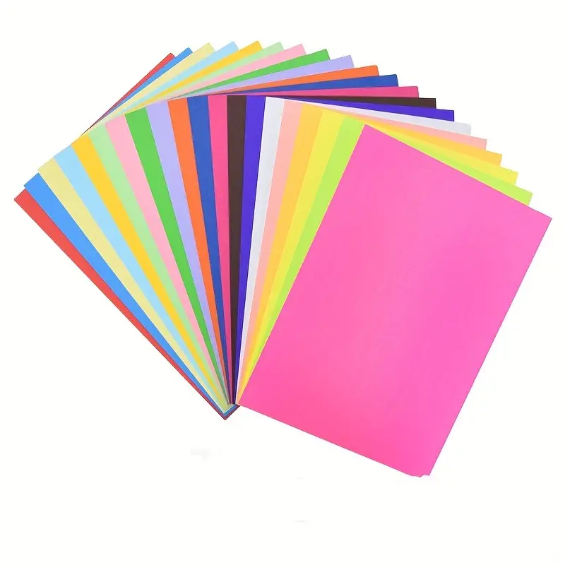 100 Feuilles Papier D'impression Cartes Colorées Papier - Temu Belgium