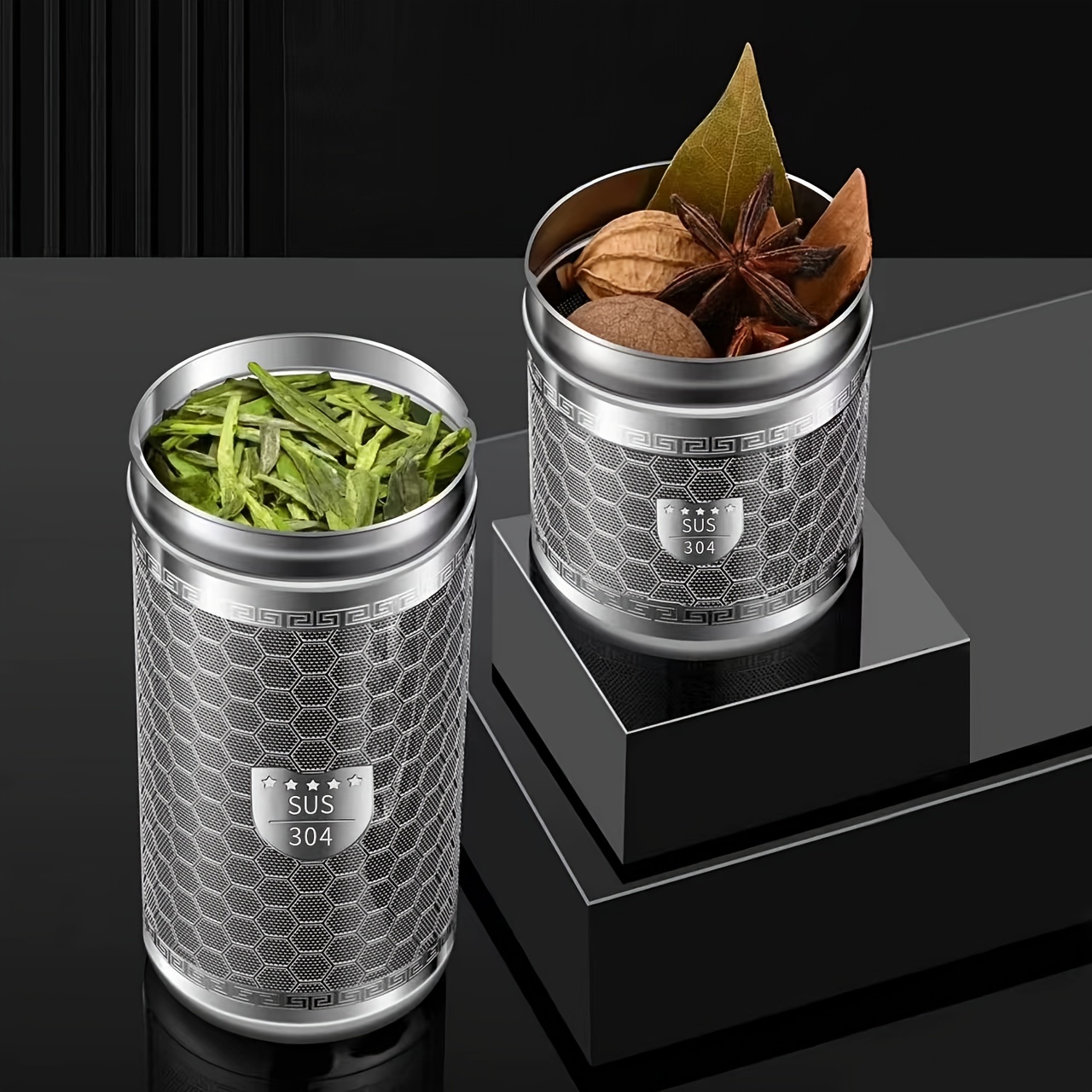 Infusor de té, infusor de café, filtro de té con tapa para té de hojas  sueltas, 2 piezas plegables de acero inoxidable de mango largo para colgar  en