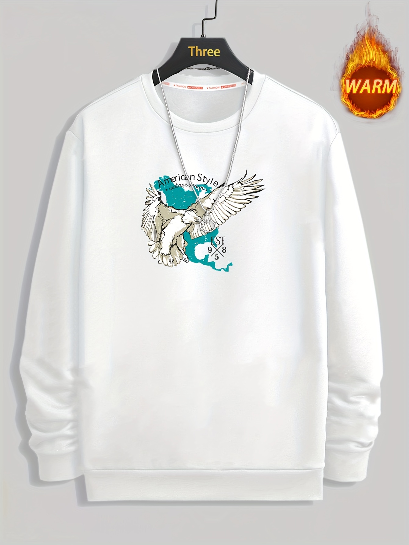 VINTAGE CREATURES CREW MEN'S WHITE SWEATSHIRT