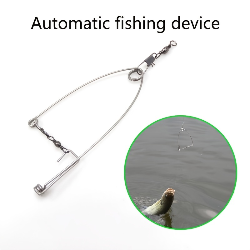 Fishing Device,Stainless Steel Sturdy Durable Automatic Fishing Device  Practical Lazy Person Fish Hook Tool Accessory, Hooks -  Canada