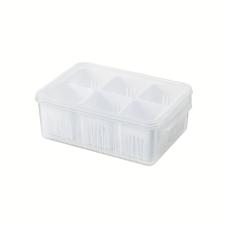 6 Detachable Compartments Clear Plastic Divided Storage Box for